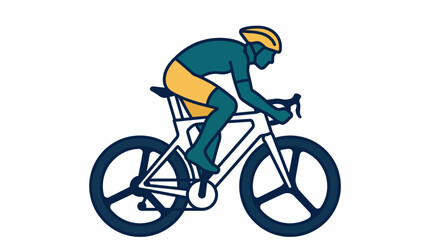 Naklejka premium This dynamic image captures a cyclist gracefully pedaling forward on a sleek racing bike, representing speed, determination, and the thrill of cycling as a sport and recreation.