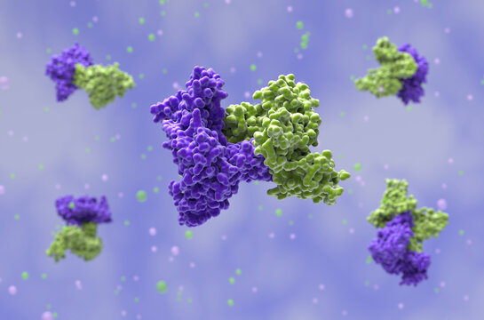 Vitamin D-binding protein (DBP) &ndash; semi closeup view 3d illustration
