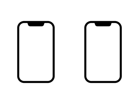 スマートフォン（スマホ）のシンプルなアイコンイラスト002