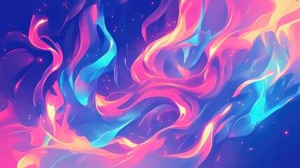 Fototapeta premium A vibrant abstract design featuring flowing colors resembling flames and waves.