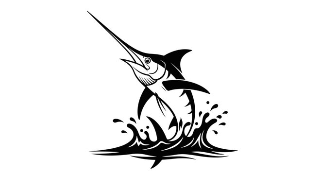 Sailfish jumping out of water.
