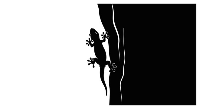 Small lizard on wall surface.