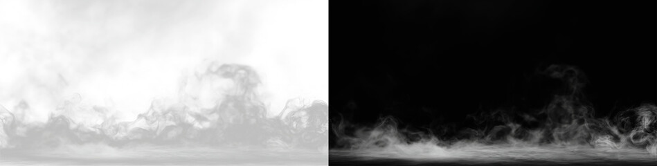 fog and smoke clouds spreading on the ground transparent background © Alehandro