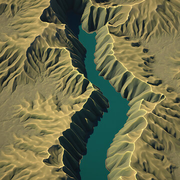 Strait of Hormuz Deep Green Channel Relief Model