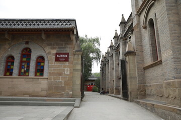 Fototapeta premium The former site of Lu Xun Academy of Arts and Literature in Yan'an, Shaanxi, is an old building.