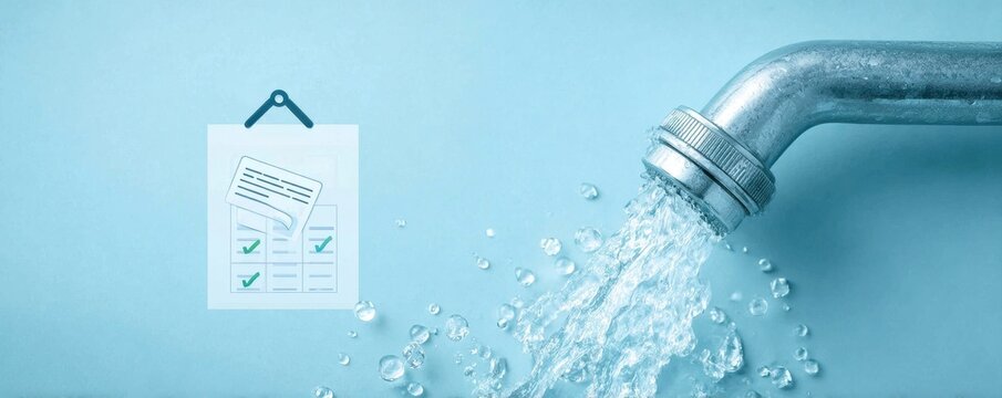 The calendar reveals an urgent date for due procurement while a tap leaks water onto the payable shipping log.