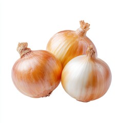 Fototapeta premium Fresh Raw Onions in Various Shades on a White Background for Culinary Food Preparation