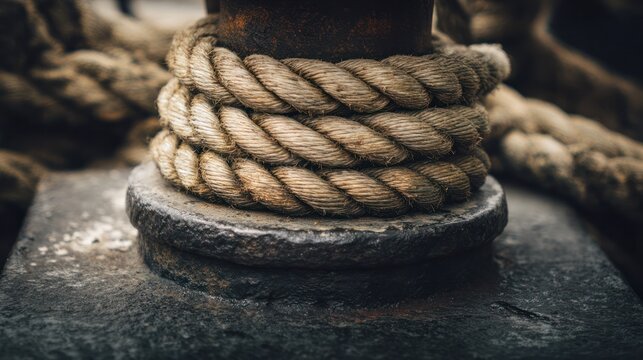 In the maritime environment, the thick coiled submarine cable around the mooring column emphasizes strength. A traffic manual designed specifically for mobile and urban transportation guidance.