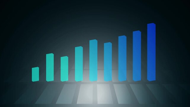 Futuristic Data Growth Bar Chart Background