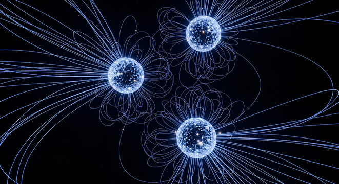 Triple Neutron Star System with Magnetic Field Lines