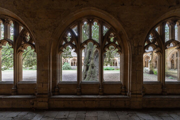 Obraz premium The cloisters of New College in Oxford. A fine example of medieval Gothic architecture and a famous Harry Potter filming location