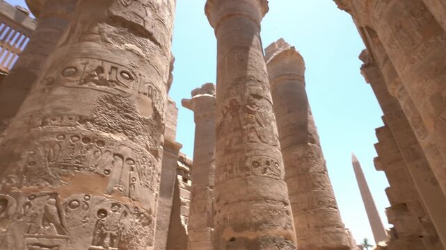 Luxor, Egypt -MARCH 10, 2026: Tourists visiting ancient karnak temple hypostyle hall in luxor, egypt