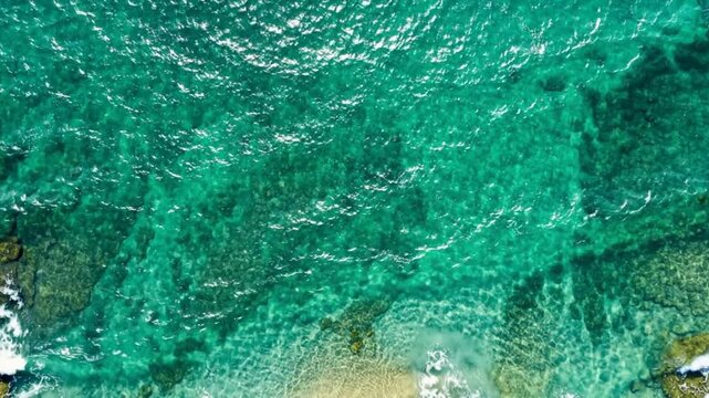 top down emerald water waves close up background