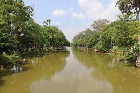 Siem reap city in Cambodia downtown daytime