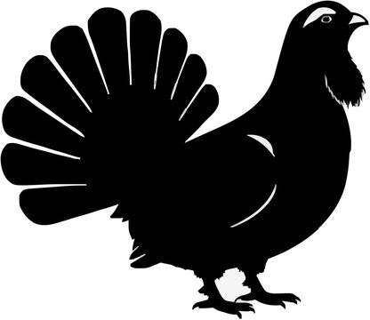 Capercaillie Silhouette &ndash; Flat Vector Plotter Cut File