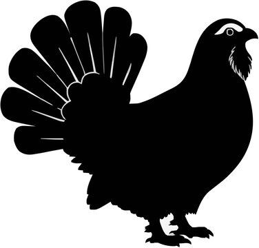 Capercaillie Silhouette &ndash; Flat Vector Plotter Cut File