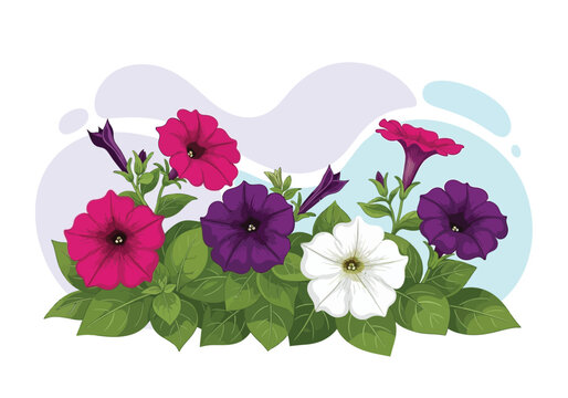 Vibrant flowers bloom in a lush garden with green leaves and colorful petals.