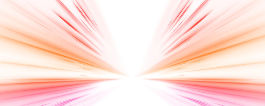 High speed IT technology concept, abstract stripes as data transfer on white background in png format. A colorful motion background of city light trails.	