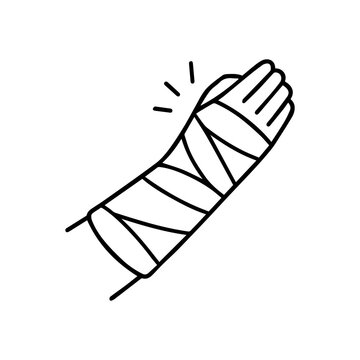 plaster cast on the arm line icon, outline vector image
Vector line icon on a white background
Health, anatomy