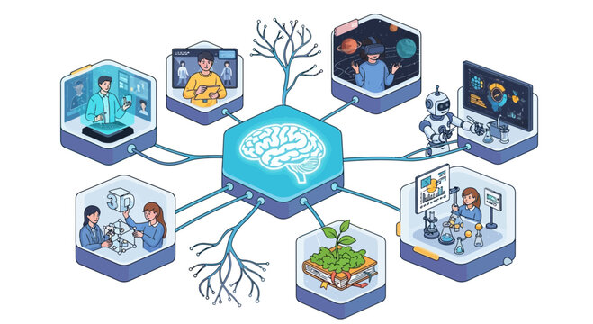 Artificial Intelligence Network Hub with Diverse Human Activities and Innovation