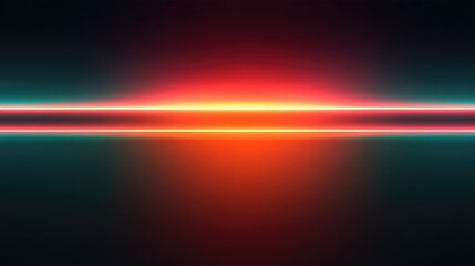 Fototapeta premium Vibrant Neon Horizon with Dynamic Gradient Effect, Abstract Illustration of a Bright Light Beam Against a Dark Background, Futuristic Design for Creative Projects