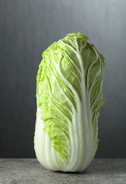 Fresh Chinese cabbage on a stone table.