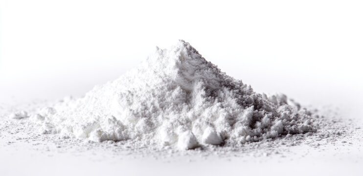 Pile of White Powder - A Versatile Ingredient or Substance.