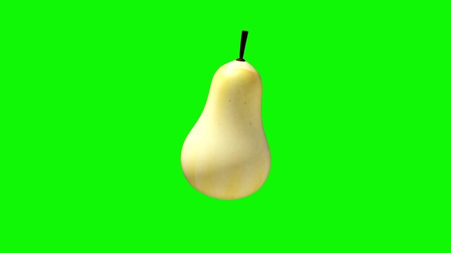 Yellow Pear isolated 3D icon motion render