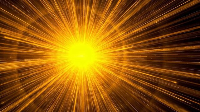A vibrant burst of golden light radiating outward from a central point.