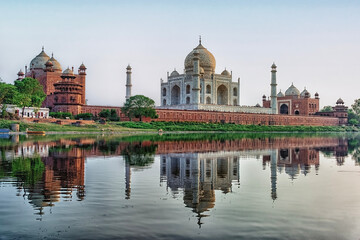 Taj Mahal Mausoleum in Agra, Uttar Pradesh, India