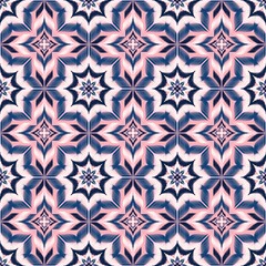 Fototapeta premium Seamless Ikat ethnic traditional Textile pattern geometric abstract folklore ornament Tribal ethnic illustration background design for print, clothing, scarf