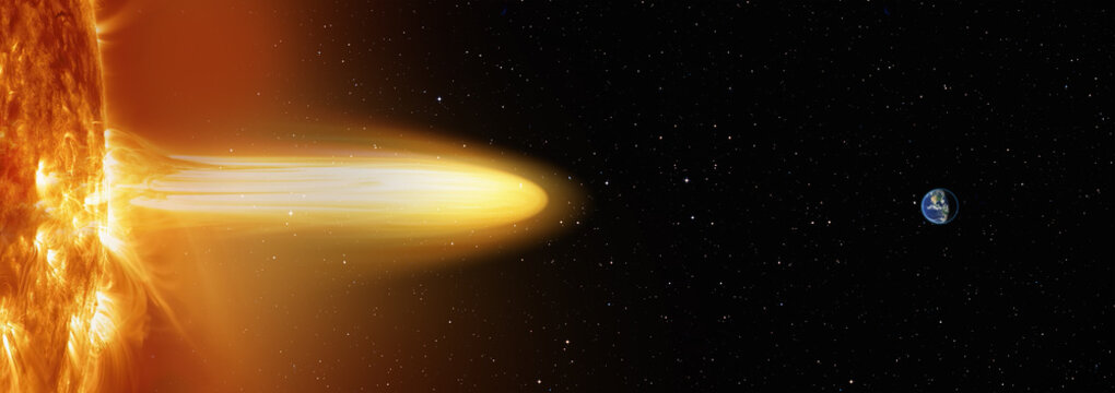Amazing view of a coronal mass ejection during a magnetic storm "Elements of this image furnished by NASA"