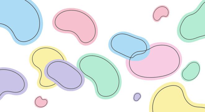 Colorful abstract shapes and blobs.