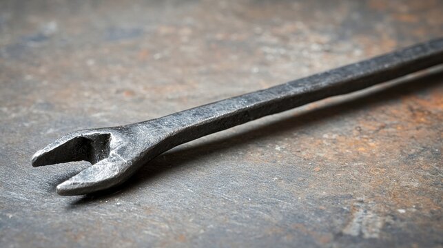 prying. Bent screwdriver tip used as pry bar, metal stress marks visible on tool bench. safety posters, maintenance manuals, designed for precision metalworking and fabrication facilities.