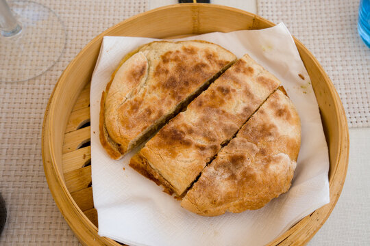 Bolo do caco typical bread of Madeira in Portugal