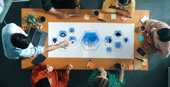 Artificial intelligence use case concept linking analytics, security, cloud services and operations for modern organizations. Corpus