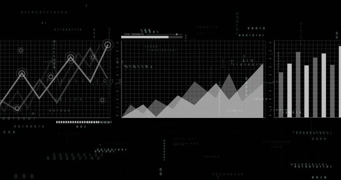 Dashboard unfolding on update for analytics, shifting panels and animating line, area, bars, map