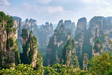 view of the avatar mountains in zhangjiajie national park in china © marco