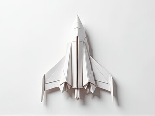 A paper model of a space shuttle on a white surface, perfect for educational or creative projects