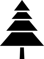 Obraz premium Christmas tree icon, evergreen fir silhouette, simple festive vector graphic