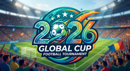 Obraz premium International Football Event 2026 Logo Bold Graphic Illustration