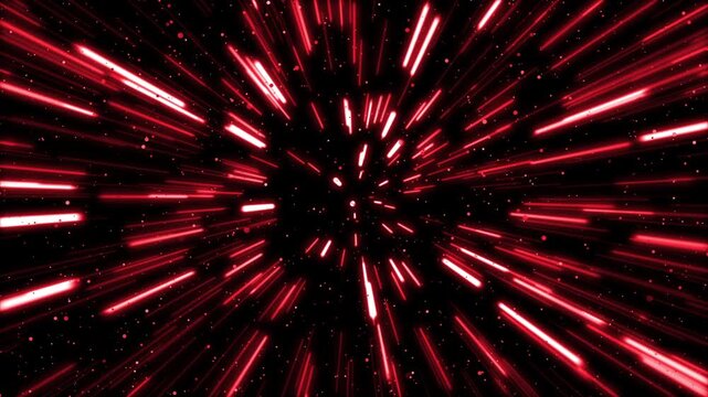 宇宙空間をワープする背景アニメーション（赤）（ループ）
