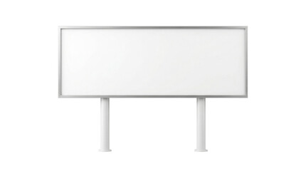 Fototapeta premium Wide blank white billboard on twin poles isolated. Panoramic outdoor advertising mockup.