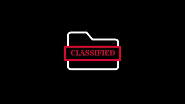 The white folder icon is overlaid with a red banner that says classified indicating that the contents are sensitive and restricted to certain eyes