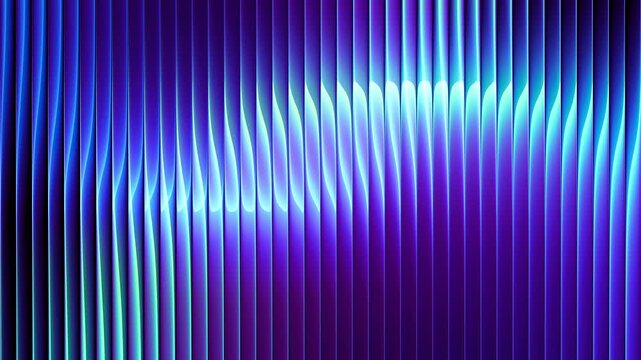 Futuristic smooth neon rings in rotational motion through ribbed glass. Dynamic luminous rings in continuous rotation and refractive glass distortion for creative digital projects. Seamless loop. 4K