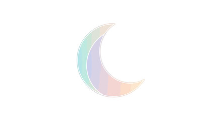 Obraz premium Crescent Moon Holographic Iridescent Symbol.