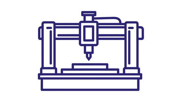 Three Dimensional Printer Machine Illustration.