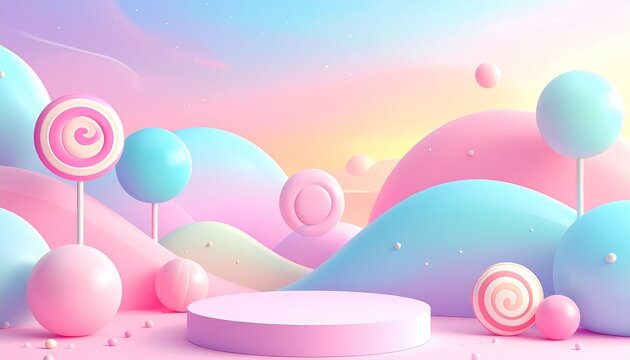 キャンディのようにポップでかわいいイラスト背景素材