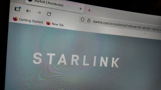 internet browser window showing starlink website