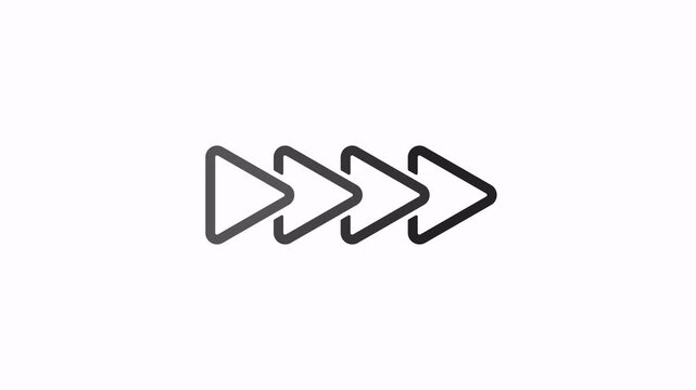 Rewind control button animation isolated alpha channel, modern UI media icon 4K